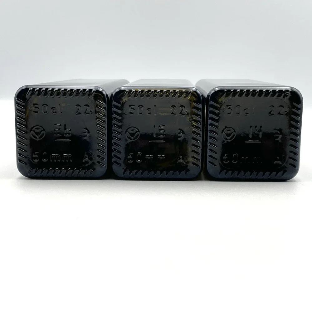 Set of 3 500ml 50cl Dark Green‎ Square Glass Bottles Olive Oil 10.25
